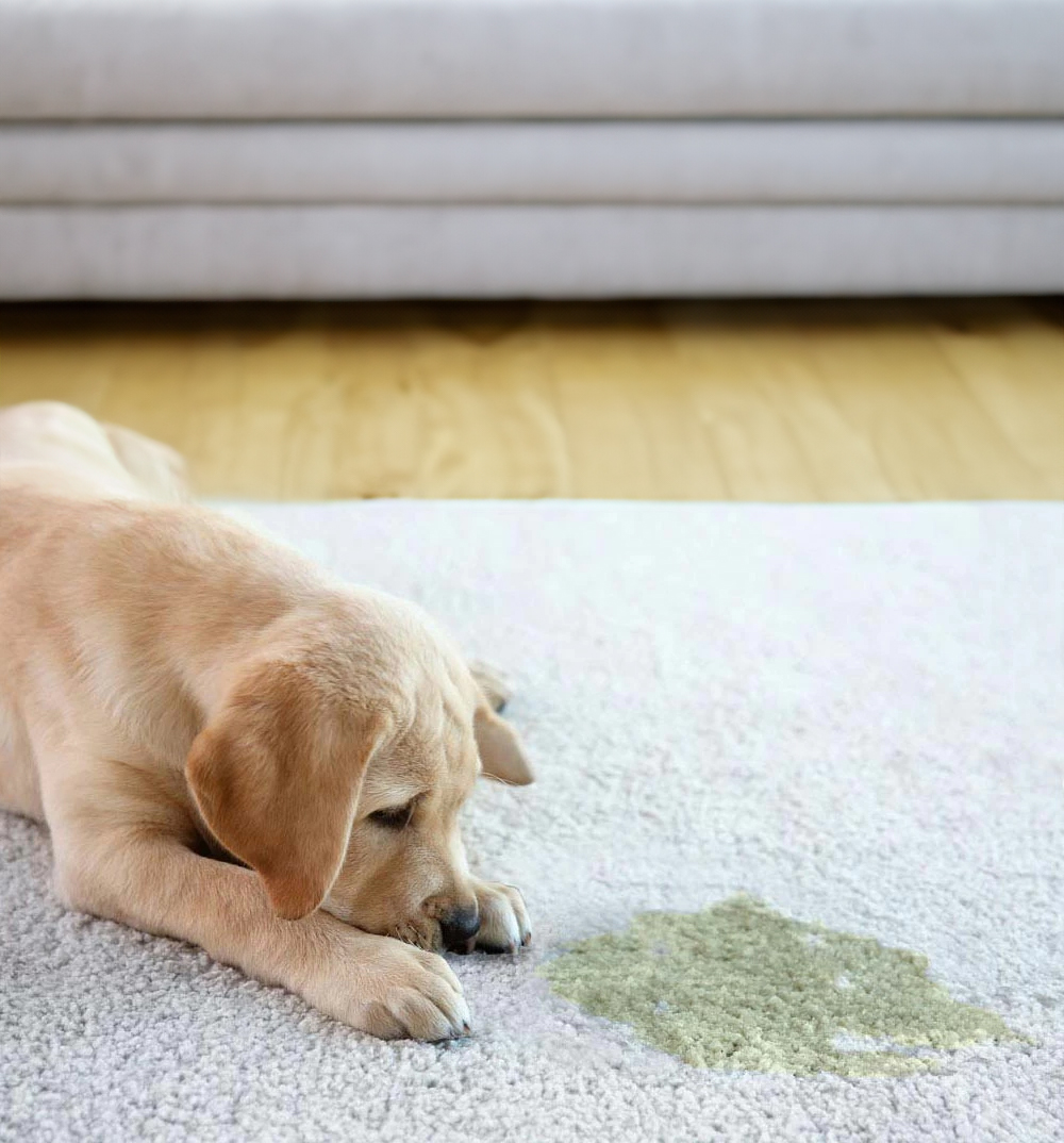 Cucciolo di cane su tappeto